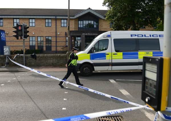 A 10-year-old boy was seriously injured in a hit and run incident after being struck by a motorbike outside Drylaw Police Station on Saturday. Picture: SWNS