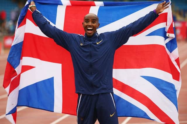 Mo Farah celebrates winning the Men's 3000m, his last UK track race during the Muller Grand Prix Birmingham. Picture: Alex Livesey/Getty Images