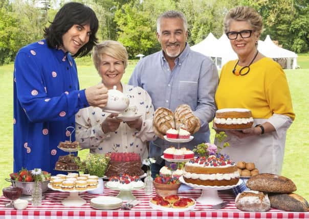 The judges and presenters for The Great British Bake Off (left to right) Noel Fielding, Sandi Toksvig, Paul Hollywood and Prue Leith. Picture: Channel 4