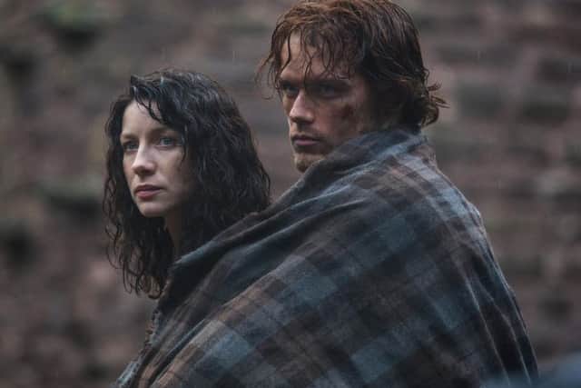 Claire Randall, played by Caitriona Balfe, and Jamie Fraser, played by Sam Heughan. Picture: Supplied