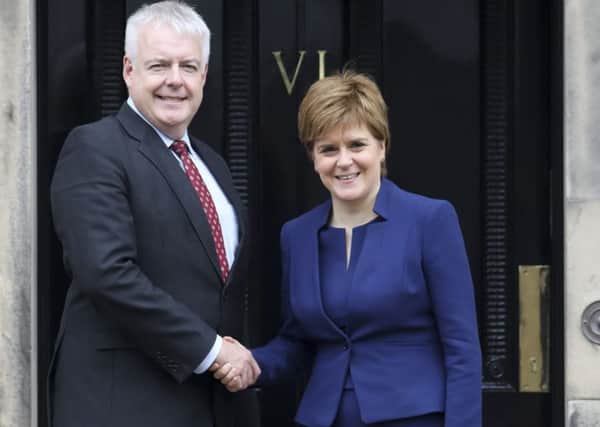 First Minister of Scotland Nicola Sturgeon and First Minister of Wales Carwyn Jones during a meeting to discuss Brexit. Picture: PA