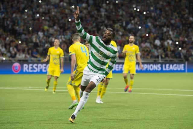 Celtic's Olivier Ntcham celebrates his goal. Picture: SNS