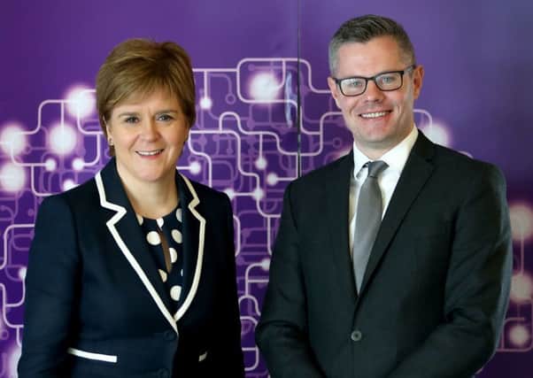 First Minister Nicola Sturgeon and finance secretary Derek Mackay had reason to be upbeat over the latest GERS figures. Picture: Jane Barlow/PA