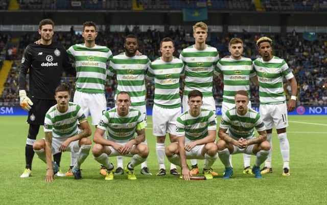 The Celtic starting XI prior to the game. Picture: SNS