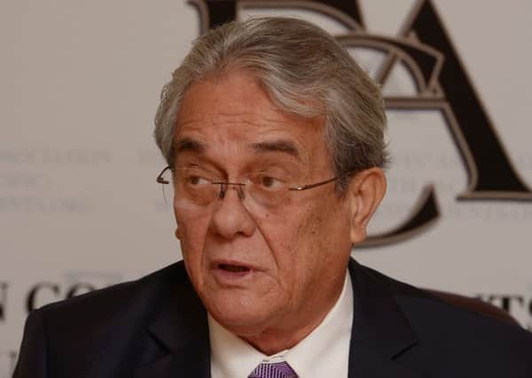 (FILES) This file photo taken on August 1, 2013 shows Tony de Brum, then minister-in-assistance to the president of the Marshall Islands, speaking at the Foreign Correspondents Association in Sydney.
Pacific climate change campaigner Tony de Brum, who was instrumental in forging the 2015 Paris accord on global warming, has died at the age of 72, the Marshall Islands government said on August 23, 2017. / AFP PHOTO / Greg WoodGREG WOOD/AFP/Getty Images