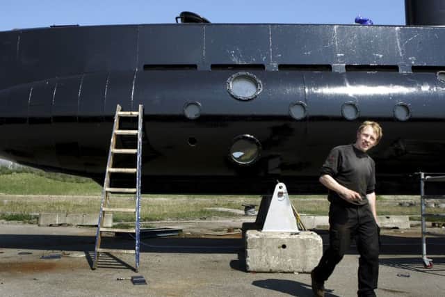 A 2008 photo showing Peter Madsen with his submarine. Picture: Niels Hougaard/Ritzau/AP