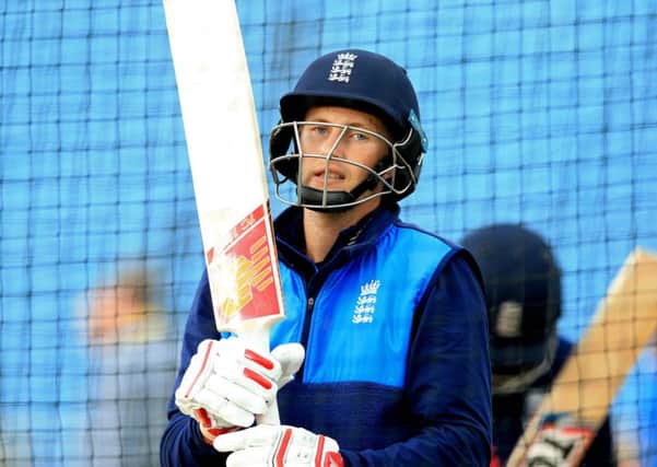 England captain Joe Root in the nets at Headingley before the 2nd Test against the West Indies. Picture: Lindsey Parnaby/AFP/Getty