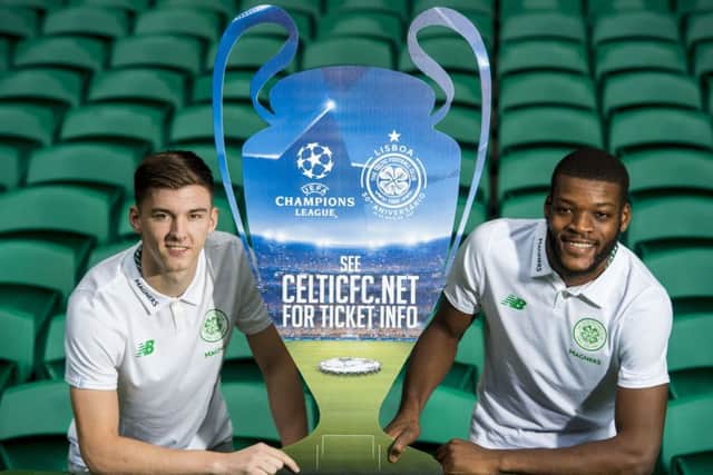 Celtic's Kieran Tierney and Olivier Ntcham meet the media after the Champions League groups stage draw. Picture: Paul Devlin/SNS