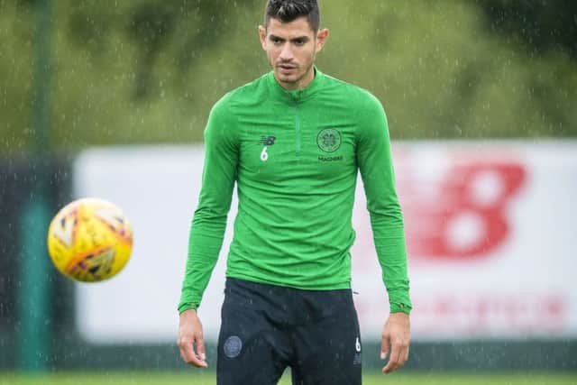 Celtic's Nir Bitton in training ahead of the game against St Johnstone. Picture: SNS