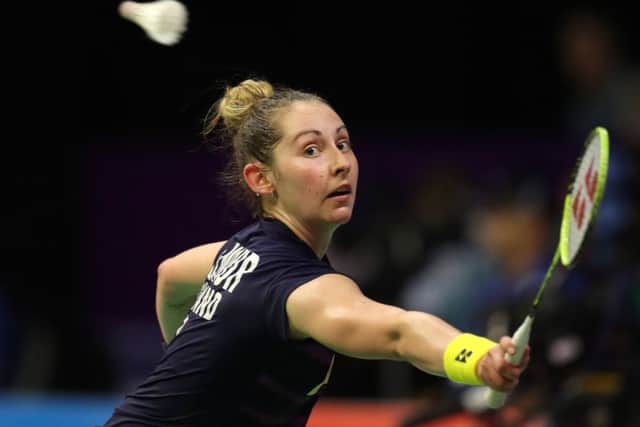 Scotland's Kirsty Gilmour lost in the quarter finals at the BWF World Championships at the Emirates Arena, Glasgow. Picture: Jane Barlow/PA Wire