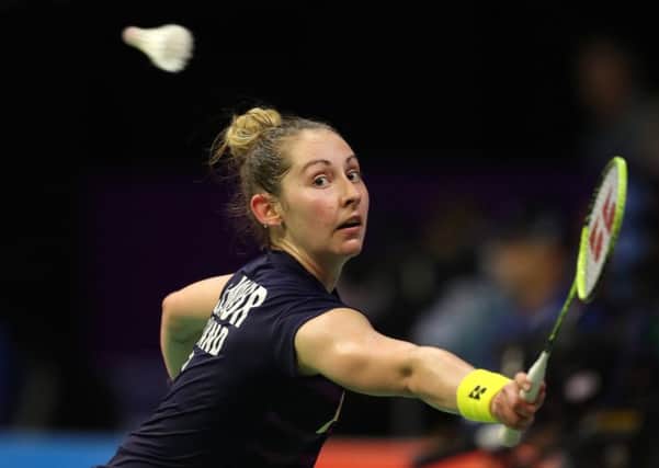 Scotland's Kirsty Gilmour lost in the quarter finals at the BWF World Championships at the Emirates Arena, Glasgow. Picture: Jane Barlow/PA Wire