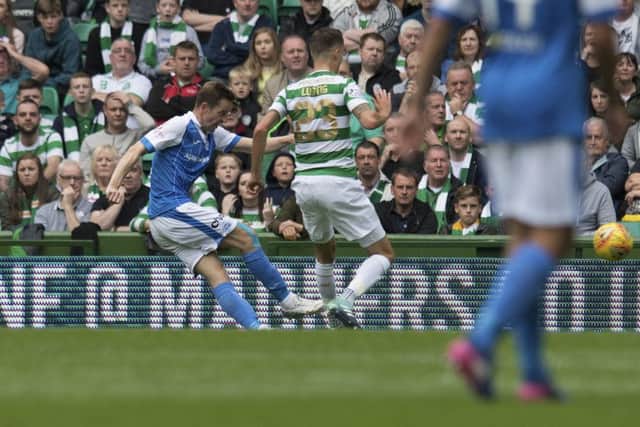 Steven MacLean knocks home the ball as a joke, thinking he was offside Photograph: Craig Williamson/SNS