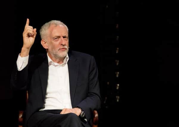 Labour leader Jeremy Corbyn appears at the Edinburgh Fringe Festival with comedian and broadcaster Susan Morrison. Picture: SWNS