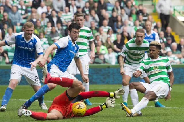 Scott Sinclair sees his shot saved in the Parkhead stalemate. Caption: SNS.