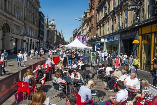 Consumer services firms including bars and restaurants reported steady quarterly growth. Picture: John Devlin