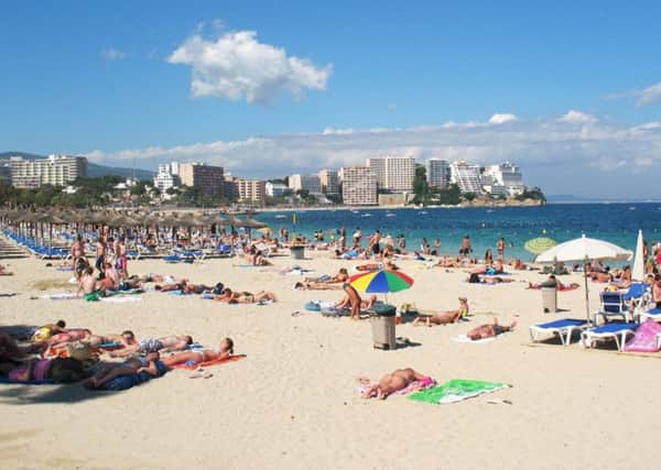 The alledged attack took place on a beach in the holiday resot of Magaluf, Majorca. Picture: Contributed.