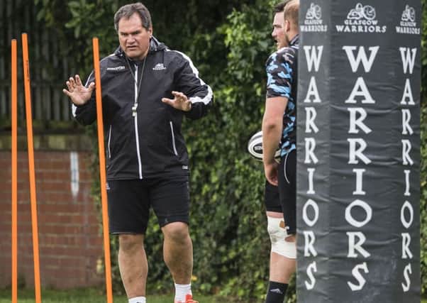 Warriors head coach Dave Rennie has told his players they must set their bar at highest possible level. Picture: SNS/SRU.
