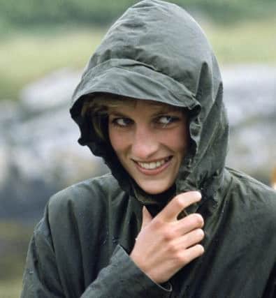 Diana on a rainy visit to the Western Isles. Picture: Tim Graham/Getty Images