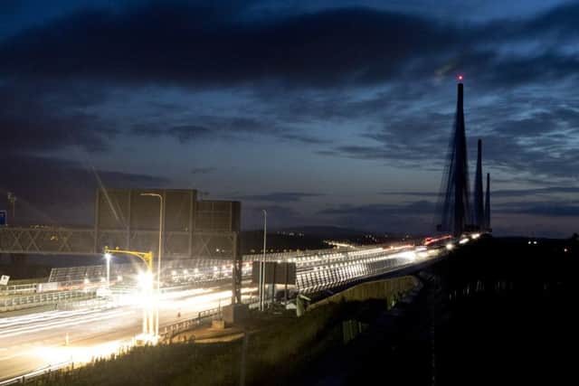 The Queensferry Crossing opens to traffic. Picture: SWNS