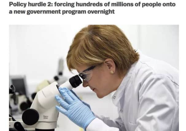 First Minister Nicola Sturgeon, not a scientist. Picture: Contributed/Getty Images