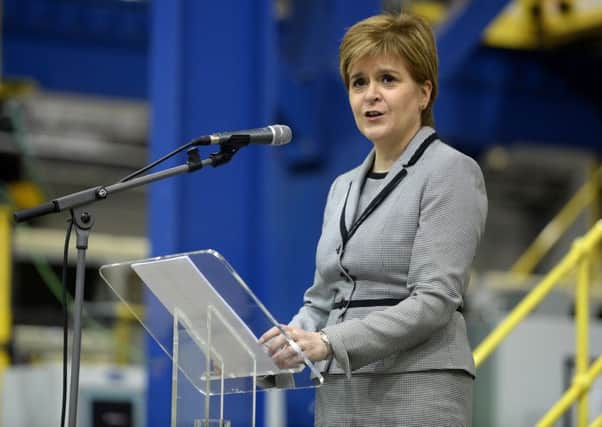 First Minister Nicola Sturgeon at Spirit Aerospace. Picture: SWNS
