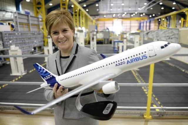 First Minister Nicola Sturgeon visited Spirit Aerospace where she will gave  keynote speech on Scotland's economy. Picture: SWNS