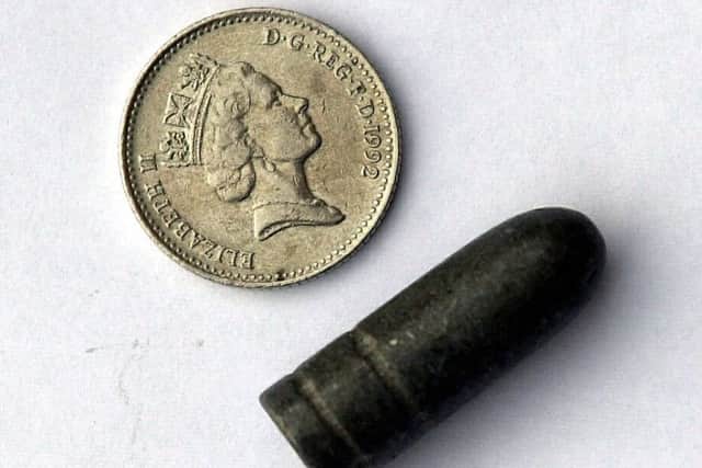 The bullet that hit PC George Greig after the fugitive was spotted near Tomintoul. PIC: TSPL.