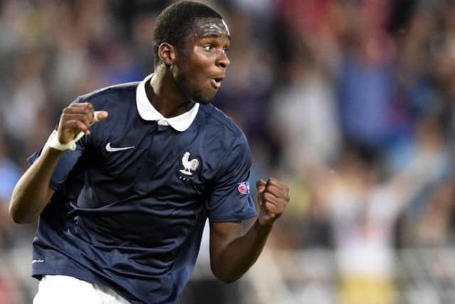 Edouard wheels away after netting for France Under-17s. Picture: Getty Images