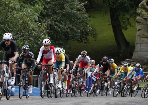 Women's road race cycling event during the 2014 Commonwealth Games in Glasgow. Picture: ADRIAN DENNIS/AFP/Getty Images