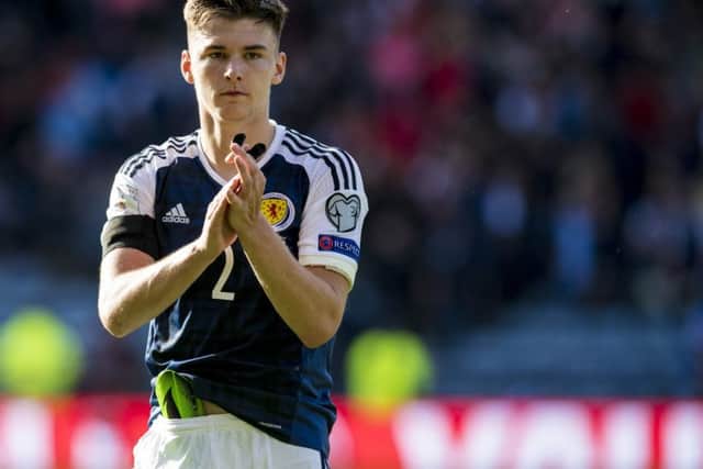 Kieran Tierney has already played in three different positions for Scotland. Picture: SNS/Craig Williamson