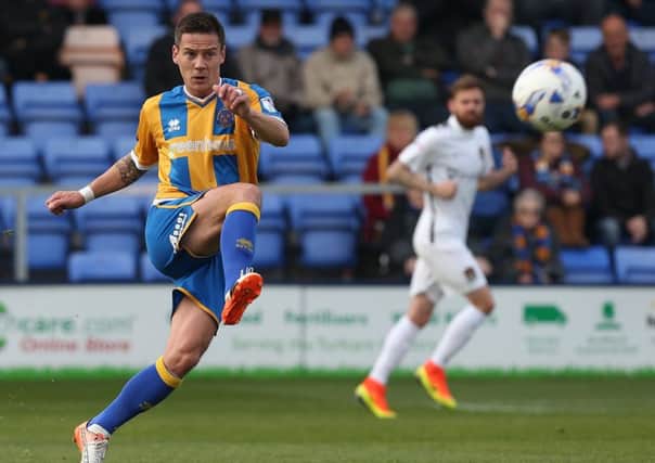 Ian Black played for Shrewsbury, pictured, and Blackpool last season, bowing out on a high with the latter by helping them win the League Two play-off final at Wembley. 
Photograph: Pete Norton/Getty Images