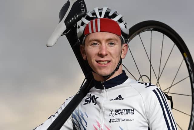 On his mark: He is ready for the Tour of Britain but Mark Stewart has long-term track ambitions.  Photograph: Matthew Pover