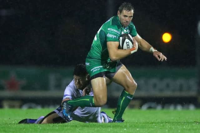 Connacht's Craig Ronaldson is tackled by Oli Kebble of Glasgow
. Picture: James Crombie/INPHO