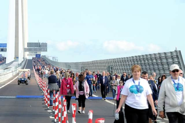 50,000 people selected for the unique experience of walked  across the Queensferry Crossing on Saturday and Sunday. Picture:  Lisa Ferguson