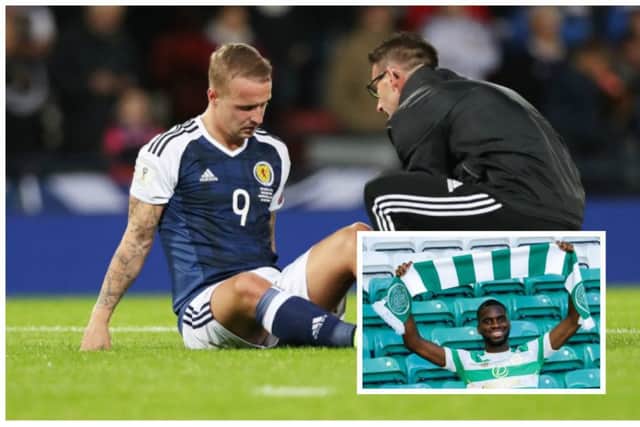 If Leigh Griffiths is rested against Hamilton, Odsonne Edouard (inset) could make his debut. Pictures: Getty/SNS Group