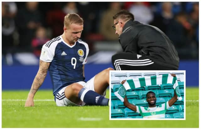 If Leigh Griffiths is rested against Hamilton, Odsonne Edouard (inset) could make his debut. Pictures: Getty/SNS Group