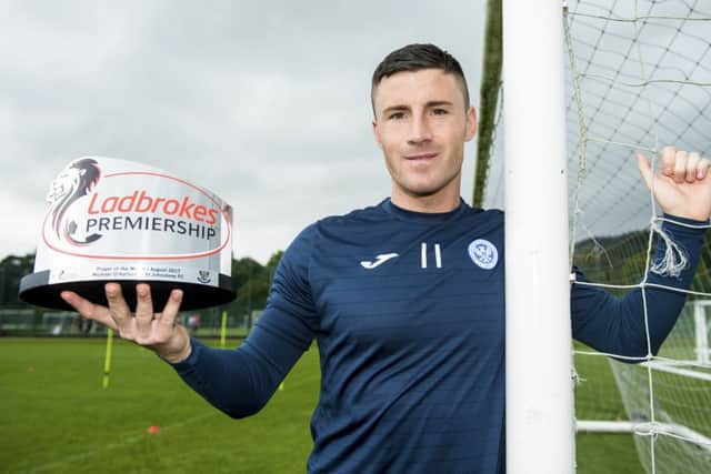August's player of the month Michael O'Halloran has been in top form since returning to St Johnstone. Picture: SNS Group