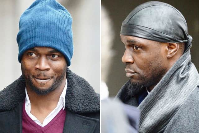 Sam (left) and Efe Sodje are currently on trial at the Old Bailey along with two other men. Picture: PA Wire