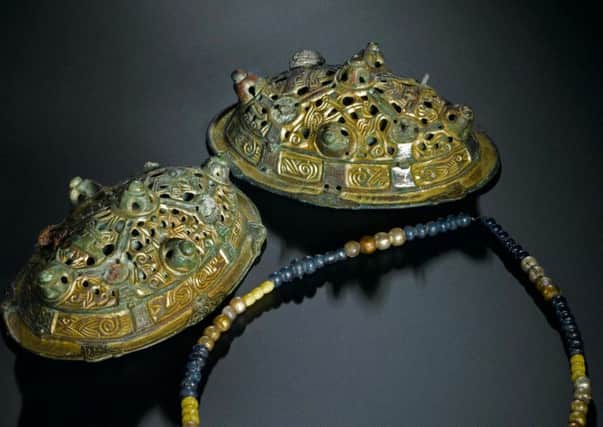 Oval brooches were typically buried with Viking women to denote status. These were found in a Viking grave at Kneep Head, Uig, Isle of Lewis. PIC: Courtesy of National Museums of Scotland.