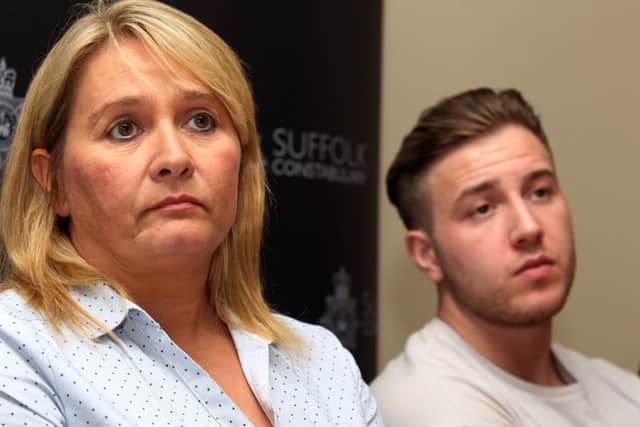 Corrie's mother Nicola Urquhart and her son Darroch McKeague. Picture: SWNS