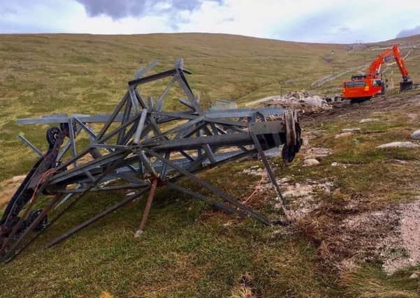 Chairlift towers being removed from Coire na Ciste in the CairnGorm Mountain ski area, August 2017 PIC: Alan McKay