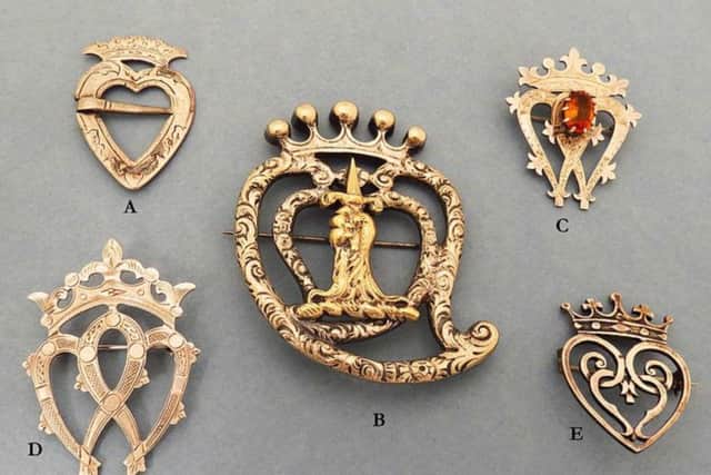 A selection of Scottish Luckenbooth brooches from the 18th to 20th Century. PIC: Creative Commons.
