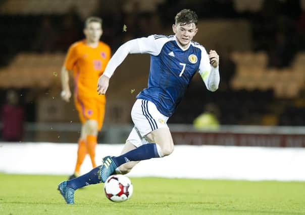 Oliver Burke scored in Scotland's 2-0 win over the Netherlands in the Euro U21 qualifier in Paisley. Picture: Ross MacDonald/SNS