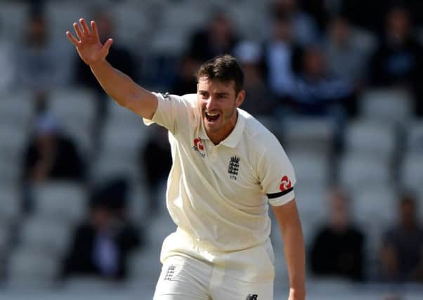 Toby Roland-Jones appeals for a wicket during the 4th Test against South Africa at Old Trafford. Picture: Stu Forster/Getty Images
