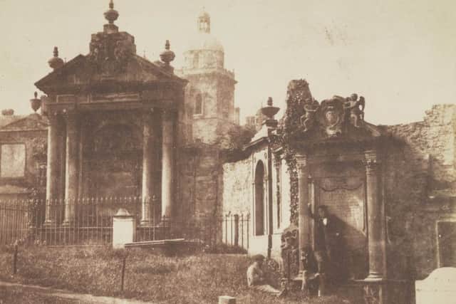 Greyfriars  Churchyard with Heriot's Hospital in the background and David Octavius Hill seated on the monument, 1843  1847. PIC: Scottish National Portrait Gallery.