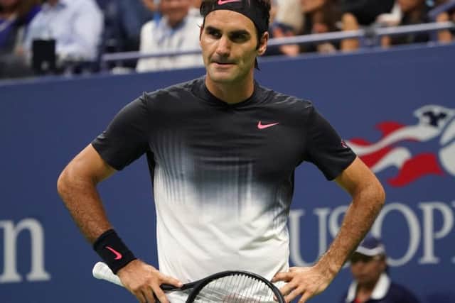 Roger Federer insisted he did not have an eye on a potential US Open clash with Radael Nadal as he struggled against Juan Martin Del Potro. Picture: AFP/Getty Images