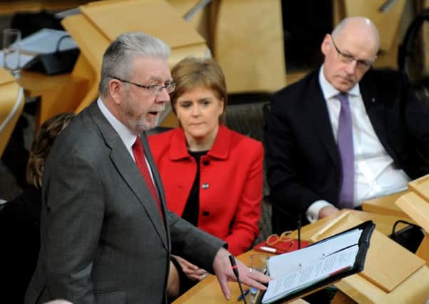 Scottish Brexit Secretary Mike Russell delivers speech to Holyrood. Picture: Lisa Ferguson