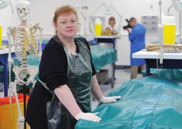 Professor Sue Black  Professor of Anatomy and Forensic Anthropology in the dissecting room at Dundee University. Picture: Ian Rutherford