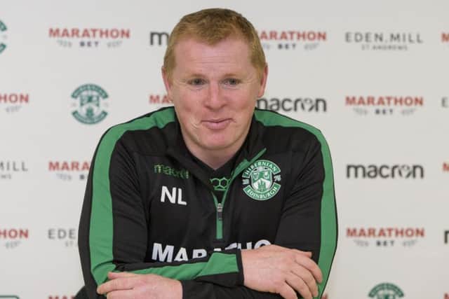 Hibernian manager Neil Lennon speaks to the media after signing a new contract. Picture: SNS