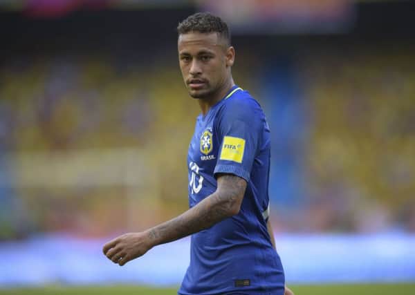 Neymar Jr. played for Brazil against Colombia on Monday, and will be rested ahead of the tie with Celtic. Picture: AFP/Getty Images